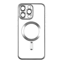 Чохол TPU Metallic Chrome Full Camera Magsafe Apple iPhone 15 Pro Silver
