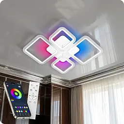 Люстра світлодіодна 517 Light 3color з пультом 96Вт Білий (01719)