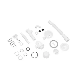 Сифон для кухонної мийки Kroner KRP KS02-1WHI 3 1/2"×40/50 мм з відведенням для пральної машини, з квадратним переливом CV034316 - мініатюра 3