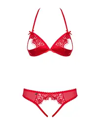 Комплект білизни Obsessive 870-SEC-3 Set Red S/M - мініатюра 5