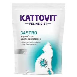 Дієтичний сухий корм Kattovit Veterinary Gastro Каттовіт Гастро для котів із захворюваннями ШКТ та підшлункової залози 1.25 кг