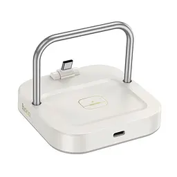 Бездротовий ЗП Magsafe HOCO CQ16B Astute 2-in-1 desktop charger молочно-білий - мініатюра 3