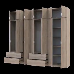 Розпашна Шафа для одягу Doros Лукас Дуб сонома 3+4 ДСП 280х50х240 (42005119) - мініатюра 2