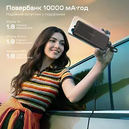 Повербанк 10000mAh Choetech B654 Black 22.5W QC3.0 PD3.0 вбудовані кабелі Type-C та Lightning (43-00147) - мініатюра 8