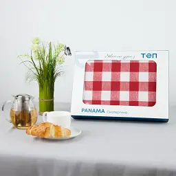 Скатертина Panama водовідштовхувальна Red Check, 160x200 - мініатюра 2