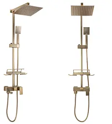 Душова система Rea Jack Brushed Gold з виливом REA-P7050, Золотий - мініатюра 2