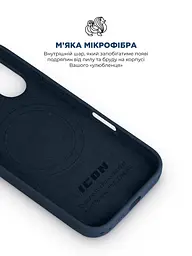 Силиконовый чехол с MagSafe для Apple iPhone 17, ICON2 MagCase, серый, противоударный, панель с мягкой подкладкой, защита всего корпуса, поддержка беспроводной зарядки, совместим с защитными стеклами и пленками, ArmorStandart (ARM88989) - мініатюра 7