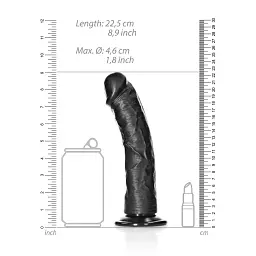 Фалоімітатор RealRock Curved Realistic 8" 20.5 см (чорний) - мініатюра 3