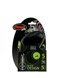 Повідець-рулетка Flexi Black Design S для собак дрібних і середніх порід трос 5 м до 12 кг - мініатюра 2