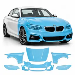 Антигравійна захисна бронеплівка за лекалами для BMW 2 Series F22 2014-2021 - передня частина авто (капот бампер фари крила)