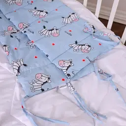 Суцільний борт в ліжечко MirSon Kids Time 20-0037 Cute blue zebra 30х180 см (2200009665547) - мініатюра 5