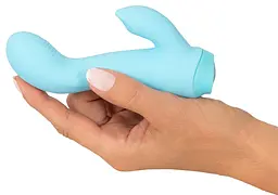 Вібратор-кролик Cuties Mini 13.7 см блакитний - мініатюра 7
