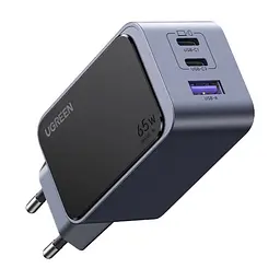 Зарядний пристрій Ugreen 3xUSB 65W (2xUSB-C+USB-A) Gan Nexode Fast Charger Grey X553 (35042) - мініатюра 3