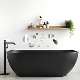 Дзеркальний декор Wall Sticker SW-00002496 акриловий самоклеючий Камінці 12 шт. срібло - мініатюра 6