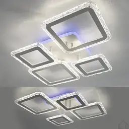 Смарт люстра керована світлодіодна OVAL ICE RGB 5S 75 Вт 725x500x93 мм Біла ESLLSE - мініатюра 7