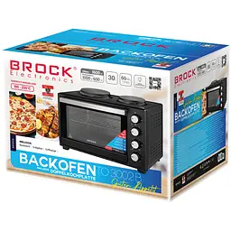 Електрична піч BROCK TO 3002 B 1600Вт/ 30л /електроплита/ механічне керування/чорна - мініатюра 7