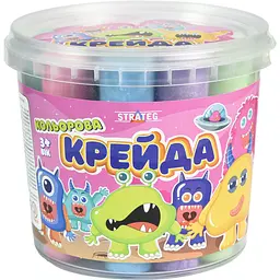 Мел Strateg Большая круглая разноцветная 16 шт. (50138)