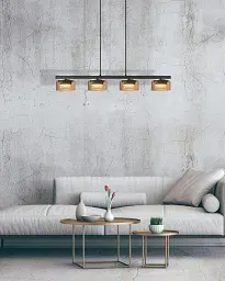 Підвісний світильник, люстра Goldlux 331311 Ofelia GX53 4x6W 4000K 660Lm IP20 бурштиновий - мініатюра 3