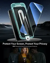 Захисне скло антишпигун ESR Privacy Screen Protector для iPhone 16 Pro 3 шт. (1D76300201) - мініатюра 2