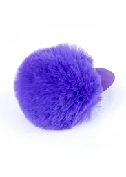Анальна пробка - Bunny Tail Silicone Purple Plug Purple - мініатюра 3