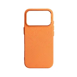 Карбоновый чехол для Apple iPhone 17 Pro, LikeCarbon2 MagCase, оранжевый, тонкий защитный чехол-панель из поликарбоната с магнитами N52, MagSafe, противоударный, совместим с беспроводной зарядкой, приподнятые края для защиты камеры