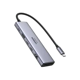 Концентратор Ugreen USB-C 7-in-1 2xUSB 3.0 + 2xUSB-C + HDMI 4K60Hz + SD/TF + PD 100W (45521) - мініатюра 2