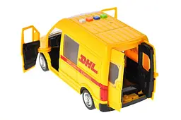 Іграшковий мікроавтобус Служба доставки DHL 1:16 інерційний світлозвукові ефекти WY591C у коробці р.27х16,5х11,5см - мініатюра 7