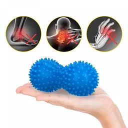 Масажний м'яч подвійний з шипами 4FIZJO Spike+ 7 x 16 см Blue (P-5905973403337) - мініатюра 5