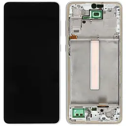 Дисплей Samsung A336 Galaxy A33 5G чорний, TFT, без функції відбитка пальця, з рамкою сріблястого кольору, White