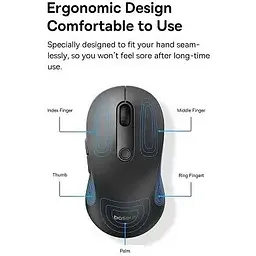 Миша бездротова Baseus F02 Ergonomic Wireless Mouse чорна - мініатюра 6