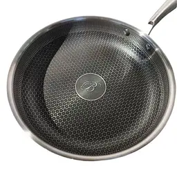 Професійна індукційна сковорода з нержавіючої сталі Bohmann Premium BH-4000-22 діаметр 22 см з лазерним гравіюванням стільників - мініатюра 5