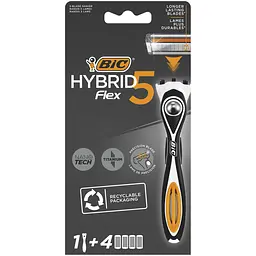 Бритва чоловіча BIC Hybrid 5 Flex з 4 змінними картриджами