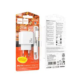 Сітчастий зарядний пристрій HOCO CS53A Surplus port PD25W charger set(C to C) білий - мініатюра 2