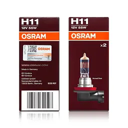 Комплект галогенових ламп OSRAM 64211NB220-2HB H11 Night Breaker +220% 12V 55W PGJ19-2 (2 шт) - мініатюра 2