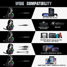 Навушники Onikuma Gaming K10 Pro LED чорні - мініатюра 3