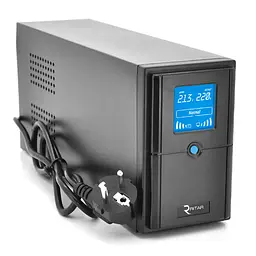 ДБЖ UPS Ritar E RTM1000 600W ELFD, LCD, AVR, 3st, 3xSCHUKO socket, 2x12V7Ah, metal Case Q2 - мініатюра 1