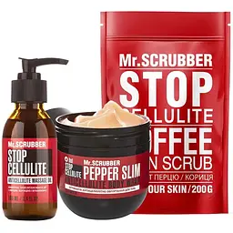 Антицелюлітний набір Mr.Scrubber Hot Схуднути до літа разом: Масажна олія 100 мл + Зігрівальне обгортання 250 г + Скраб для тіла 200 г - мініатюра 2