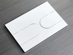 Панель змиву Koer KT-0604-03 240x160x10mm пластикова, кнопка закруглена KR5322, Білий - мініатюра 4