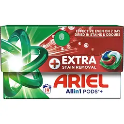 Капсули для прання Ariel Pods+ All-in-1 Extra Stain Removal Екстрасила виведення плям 19 шт. (8700216765800)