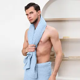 Набір рушників Cosas Cube White & Cube Light Blue 2 шт. (SetTowel_95-SqWhite_130-SqLightBlue) - мініатюра 12
