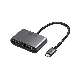 USB-хаб Ugreen USB-C to HDMI + VGA + USB 3. 0 Adapter with PD (сірий)