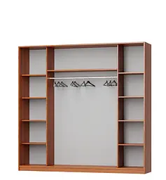 Шафа-купе тридверна MebelStar Комбо AL 2ДСП/Дзеркало 230x60x210 см Аляска сірий (MBS-3379) - мініатюра 2