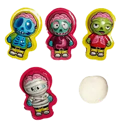 Жувальні цукерки Увімкни мізки Halloween Monster Skeletons з кислою начинкою 15шт х 10г - мініатюра 2