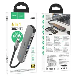 USB HUB HOCO HB28 Type-C 6931474769336 - мініатюра 6