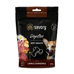 Функціональні м'які ласощі Savory для покращення травлення собак, ягня та ромашка, 200 г