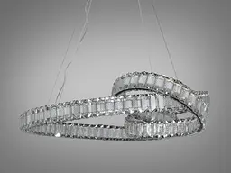 Люстра підвісна LED Diasha D8880/600CH, хром, кришталеві стрічки, Ø 65 см, 92 W, пульт - мініатюра 3