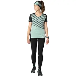 Футболка жіноча Dynafit Alpine 2 W S/S Tee S Чорний-Зелений - мініатюра 2