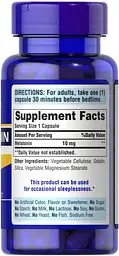 Мелатонін Puritan's Pride Melatonin 10 mg 30 капсул - мініатюра 2