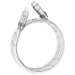 Кабель Hoco Type-C to Lightning Solid PD silicone charging data cable U113 silver 20W