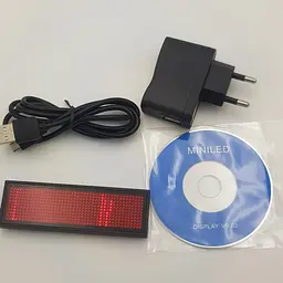 Електронний LED бейдж світлодіодний акумуляторний з рядком, що біжить 96х30 мм B1248 Червоний - мініатюра 4